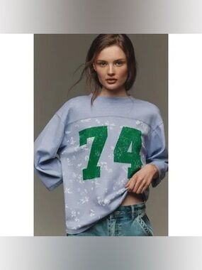 Pilcro Anthropologie Varsity Tee Purple Size XXS